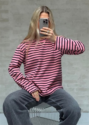 Nete stripe bluse Pink/Black Boii Studios 